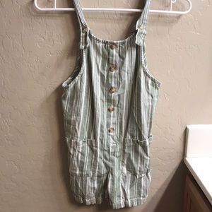 Green and white romper